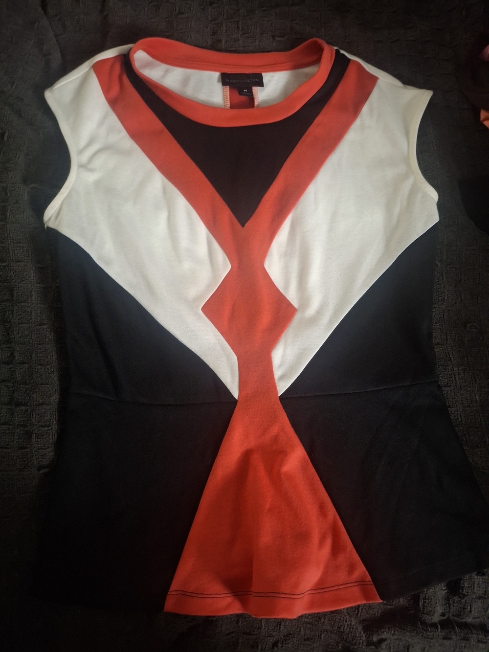 Worthington Colorblock Sleeveless Tank Top - Red, Black & White